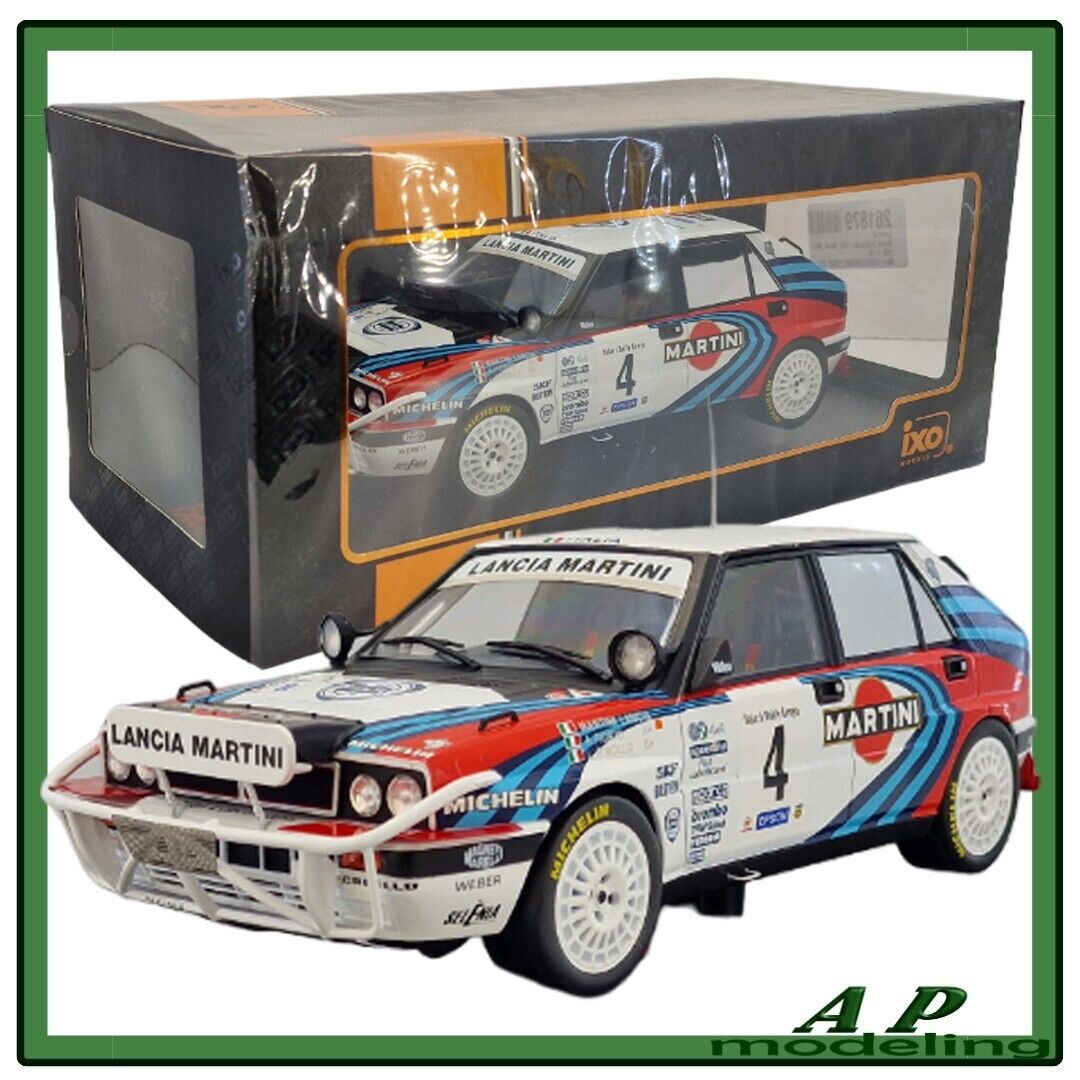 modellino auto scala 1/18 lancia delta integrale 16v martini safari rally 1990