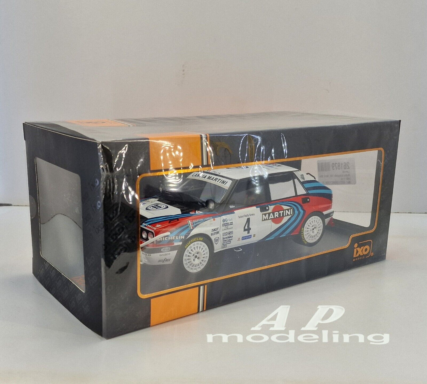 modellino auto scala 1/18 lancia delta integrale 16v martini safari rally 1990