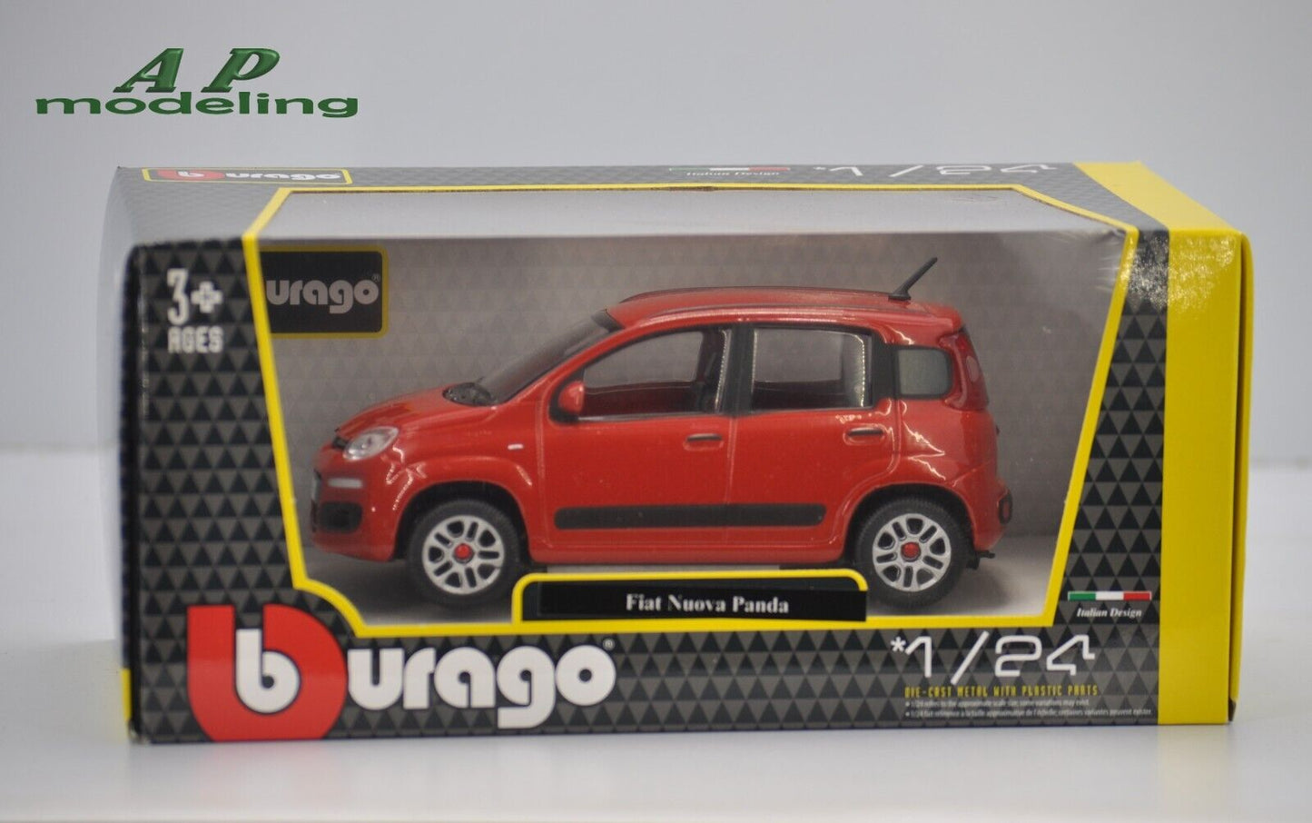 modellino auto scala 1/24 fiat nuova panda modellini della bburago 1:24