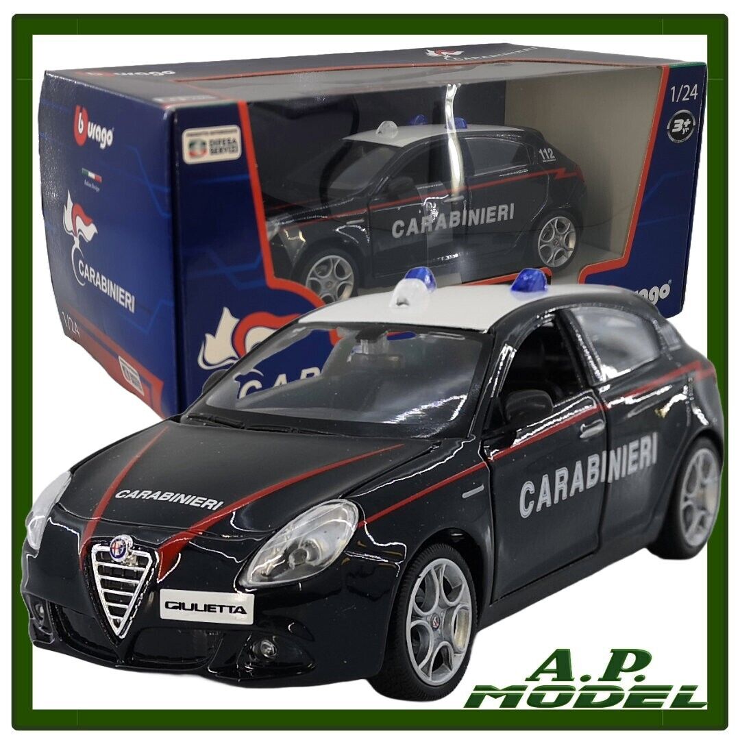 modellino auto 1/24 alfa romeo giulietta dei carabinieri macchinina bburago