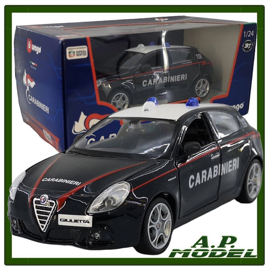 modellino auto 1/24 alfa romeo giulietta dei carabinieri macchinina bburago