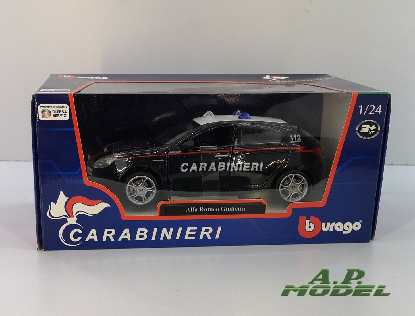 modellino auto 1/24 alfa romeo giulietta dei carabinieri macchinina bburago