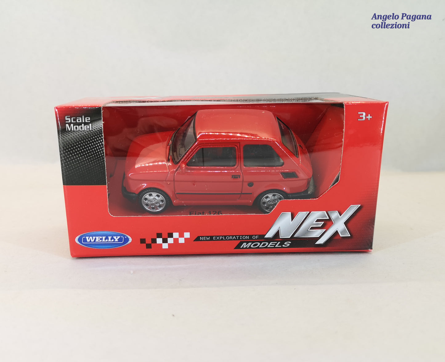 modellino auto scala 1:43 fiat 126 della welly nex modellini da collezione rossa