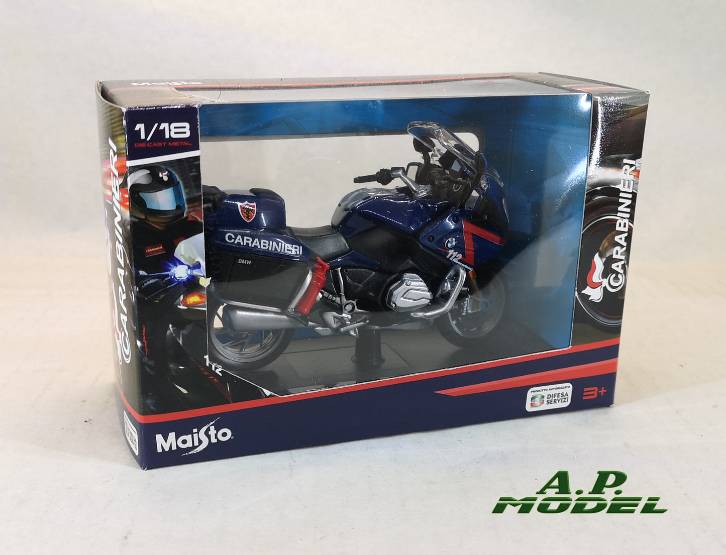 modellino moto bmw R1200 rt dei carabinieri modellini da collezione scala 1/18