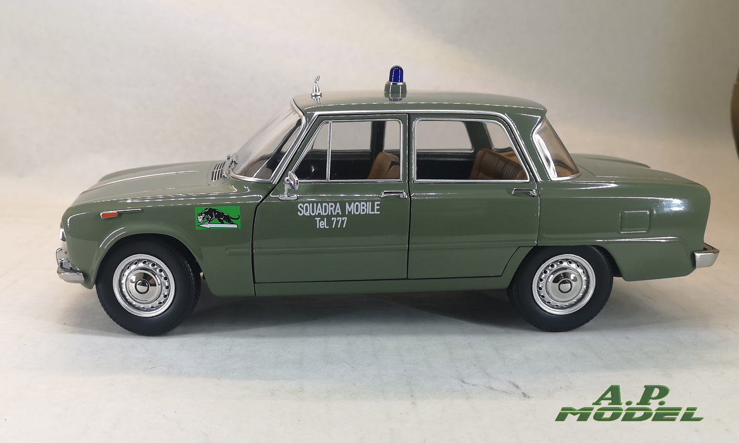 modellino auto polizia scala 1/18 alfa romeo giulia ti del 1963 modellini mitica