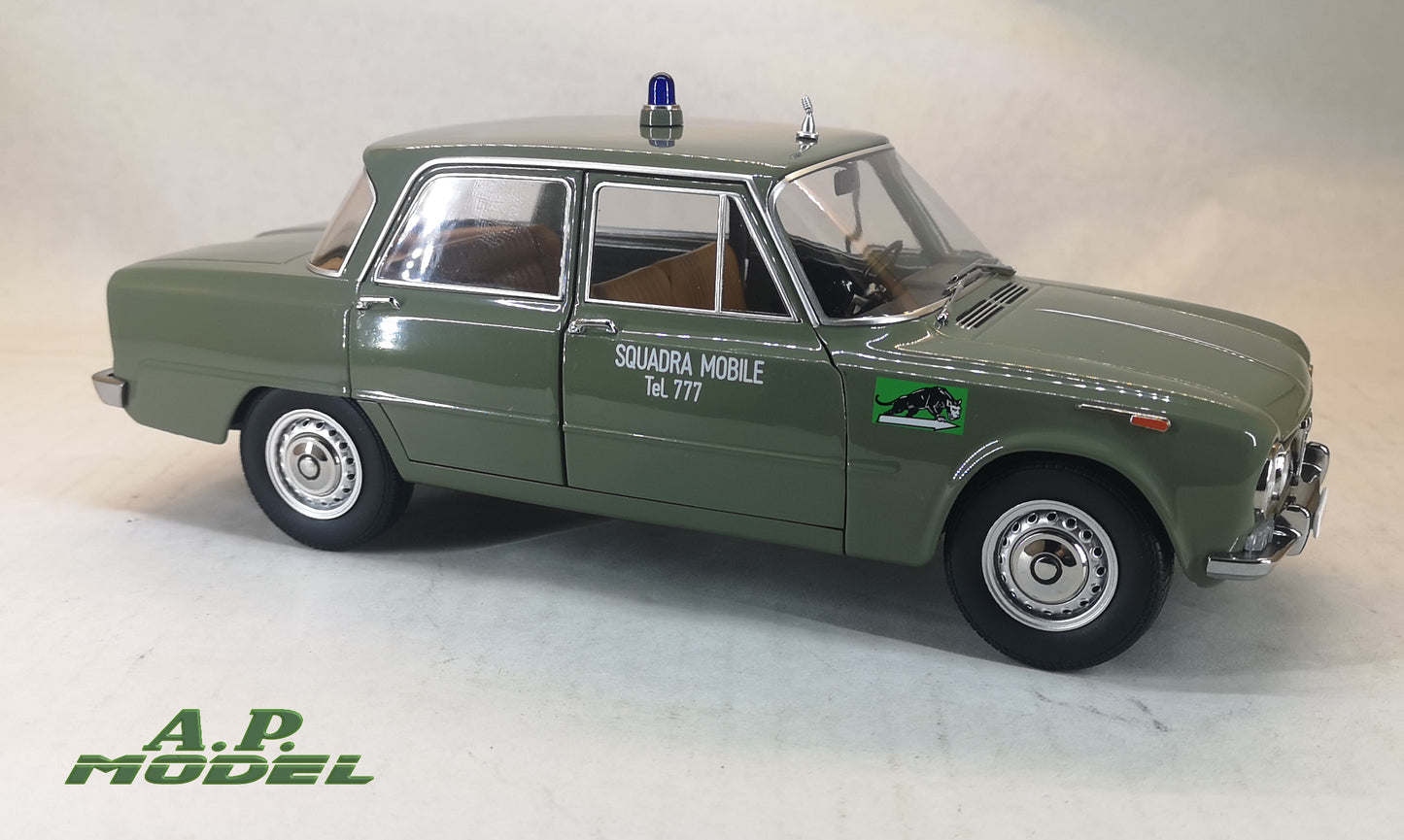 modellino auto polizia scala 1/18 alfa romeo giulia ti del 1963 modellini mitica