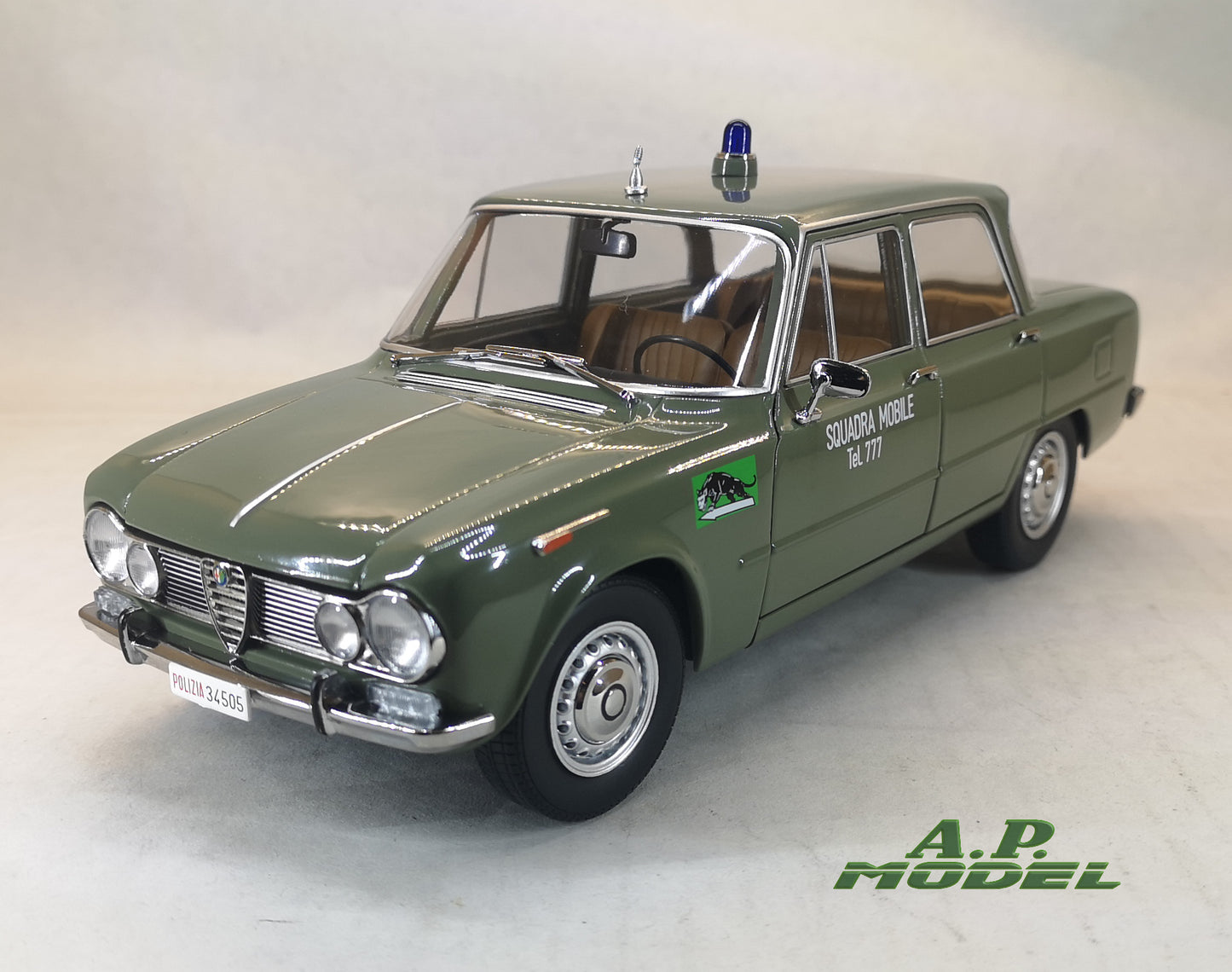 modellino auto polizia scala 1/18 alfa romeo giulia ti del 1963 modellini mitica