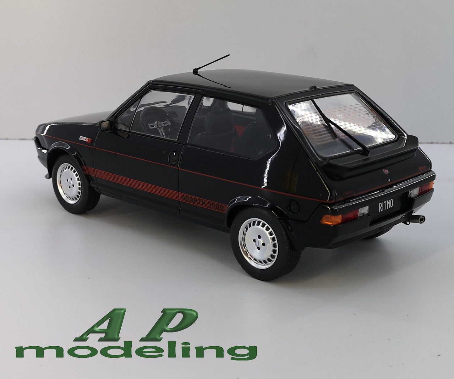 modellino auto scala 1/18 fiat ritmo tc 125 abarth nero modellini da collezione