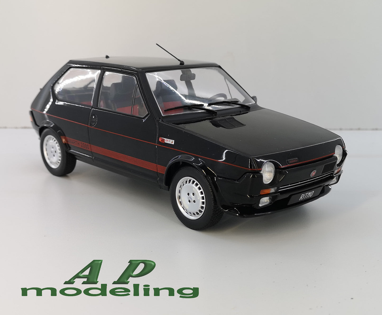 modellino auto scala 1/18 fiat ritmo tc 125 abarth nero modellini da collezione