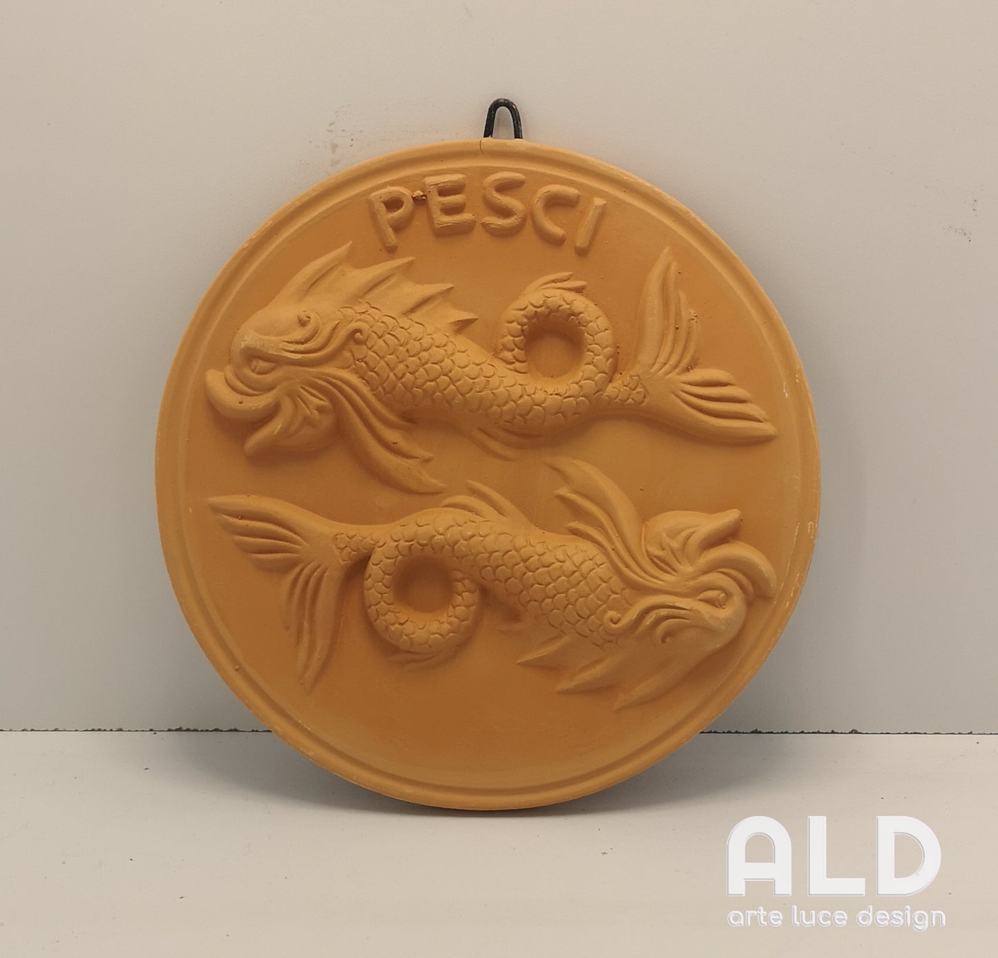 Fregio da parete in terracotta segno zodiacale pesci decorazione da appendere