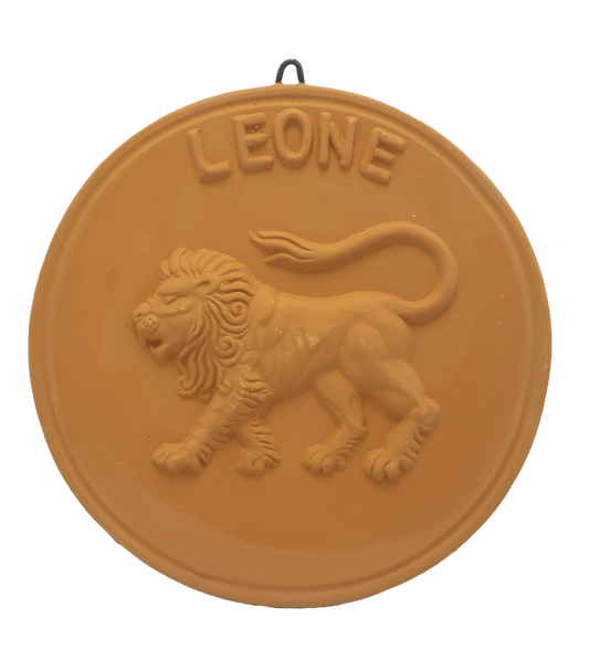 Fregio da parete in terracotta segno zodiacale leone decorazione da appendere