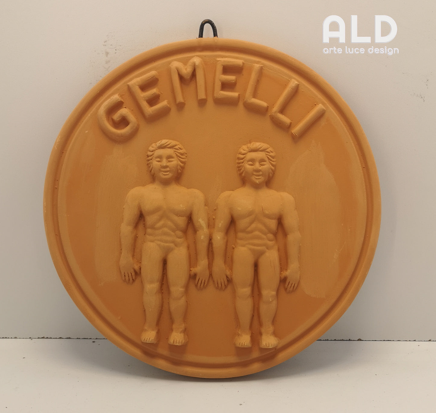 Fregio da parete in terracotta segno zodiacale gemelli decorazione da appendere