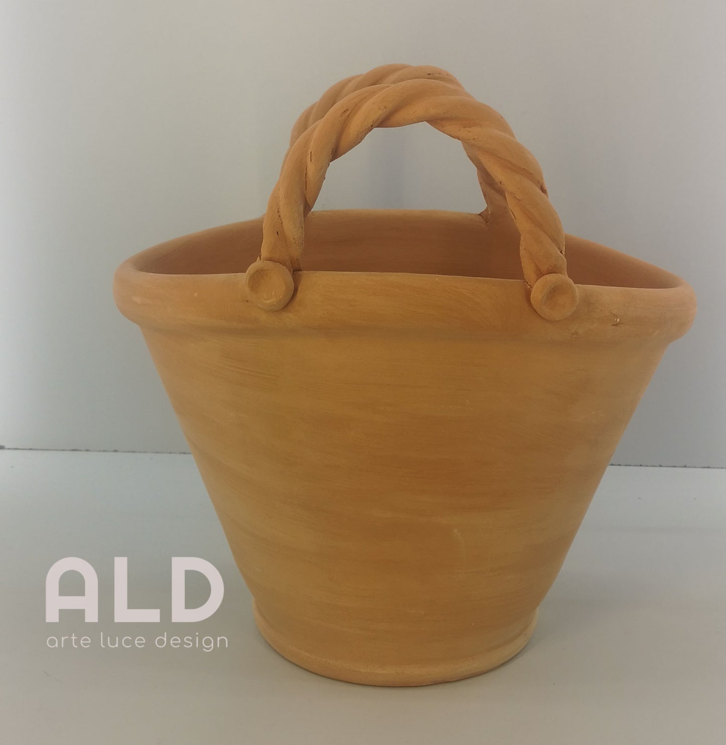 Porta riviste vaso porta piante fiori borsa in terracotta coffa da giardino