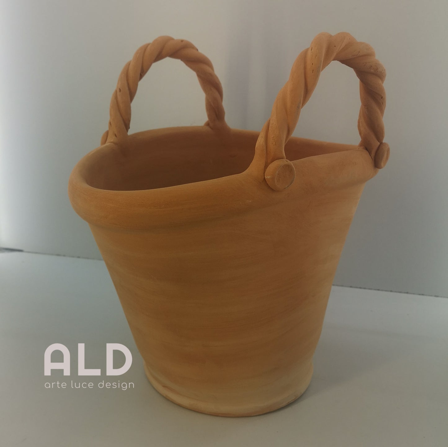 Porta riviste vaso porta piante fiori borsa in terracotta coffa da giardino