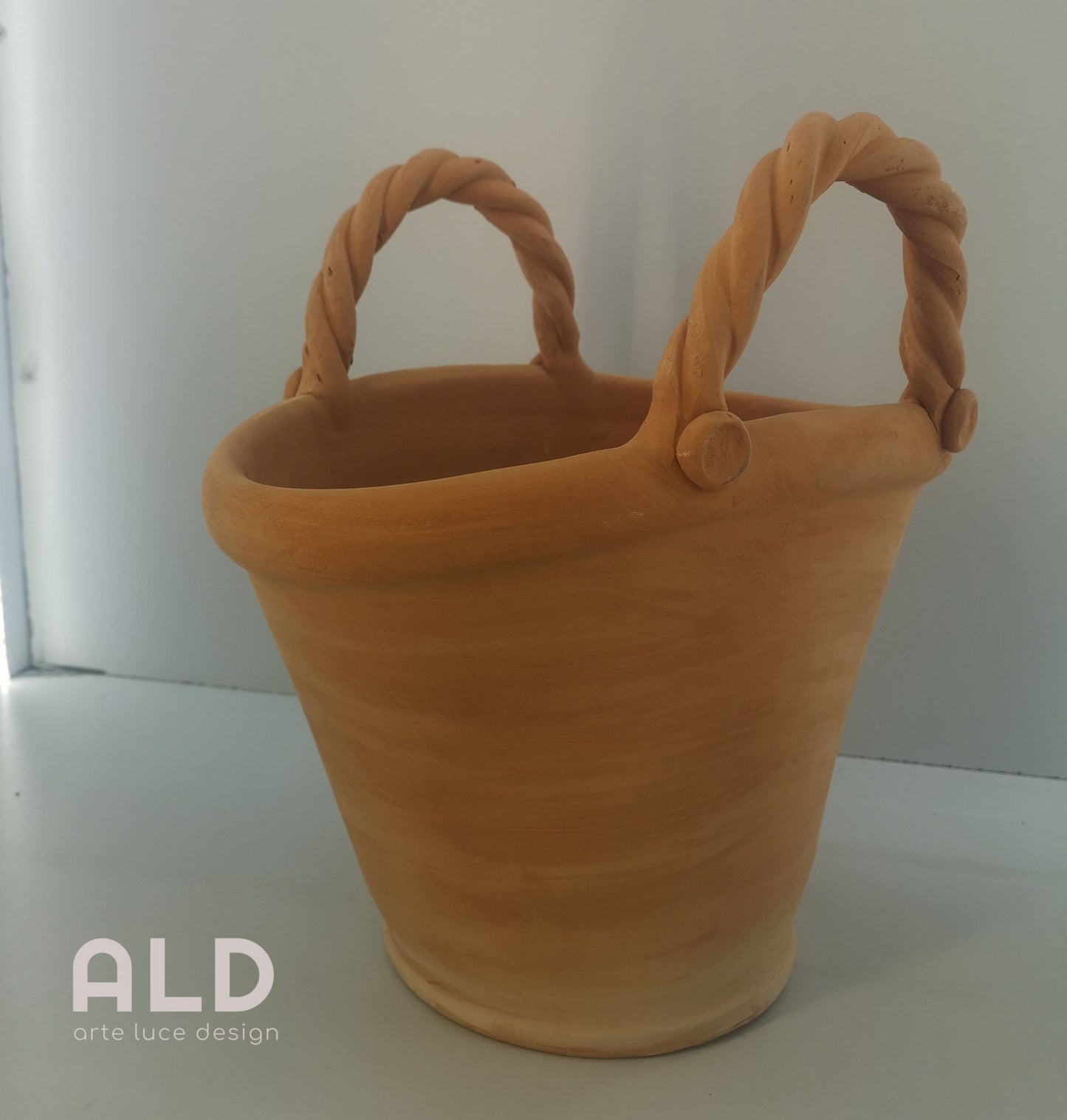 Porta riviste vaso porta piante fiori borsa in terracotta coffa da giardino