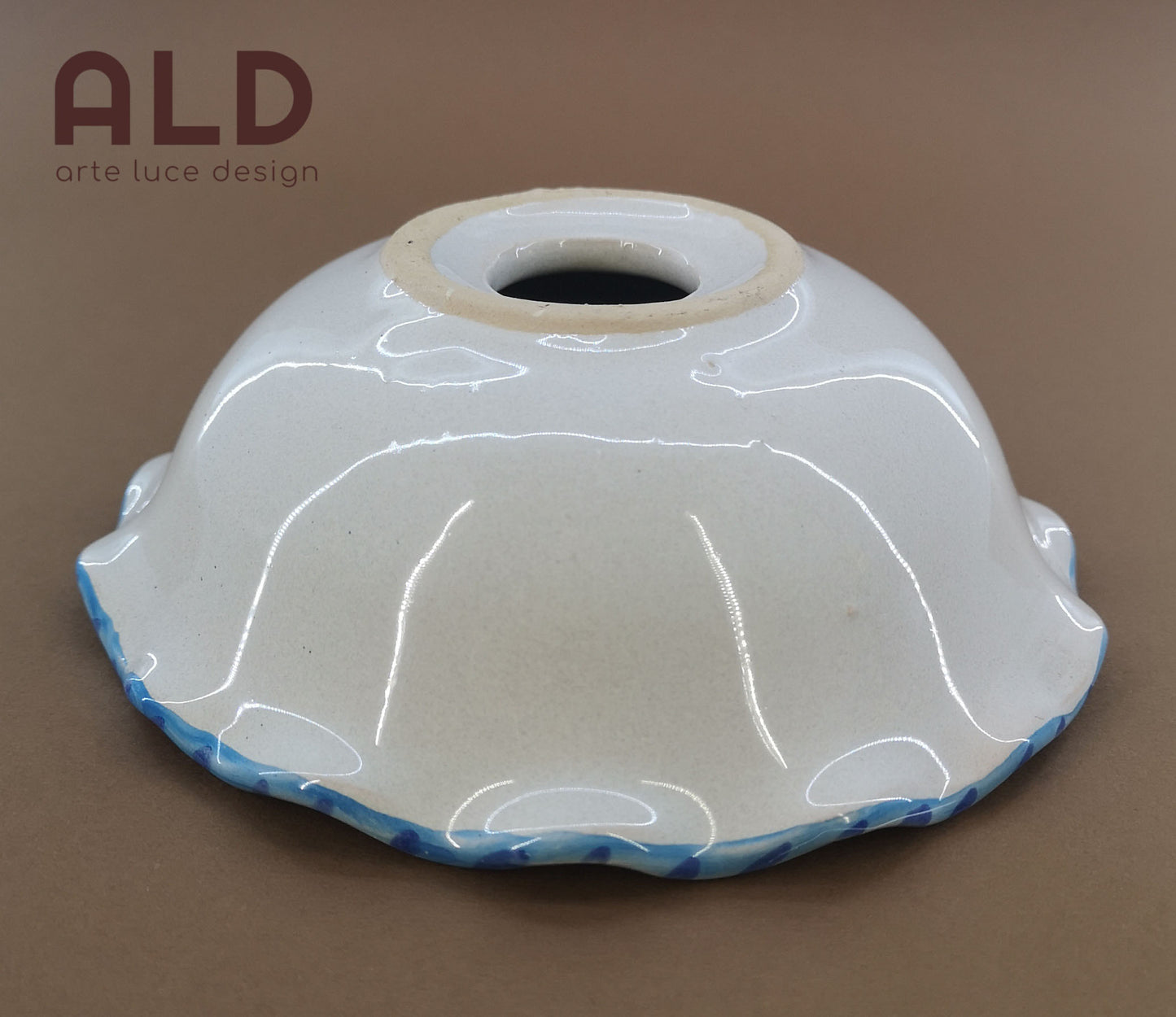 Ricambio lampadario lampada lume applique piatto in ceramica decorata boccia e14