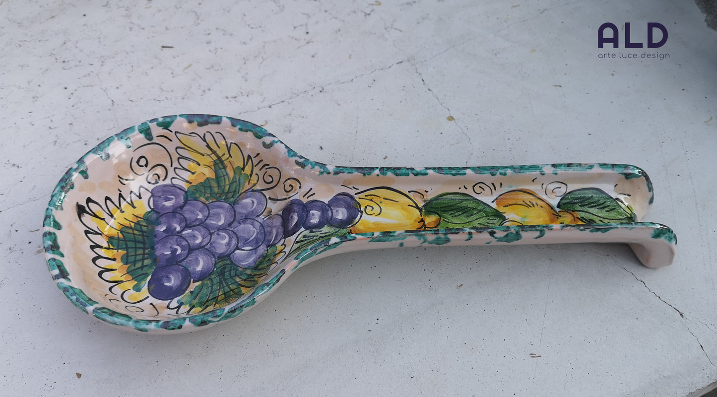 Poggia Mestolo in Ceramica di Caltagirone Porta Cucchiaio Decorazione da Cucina