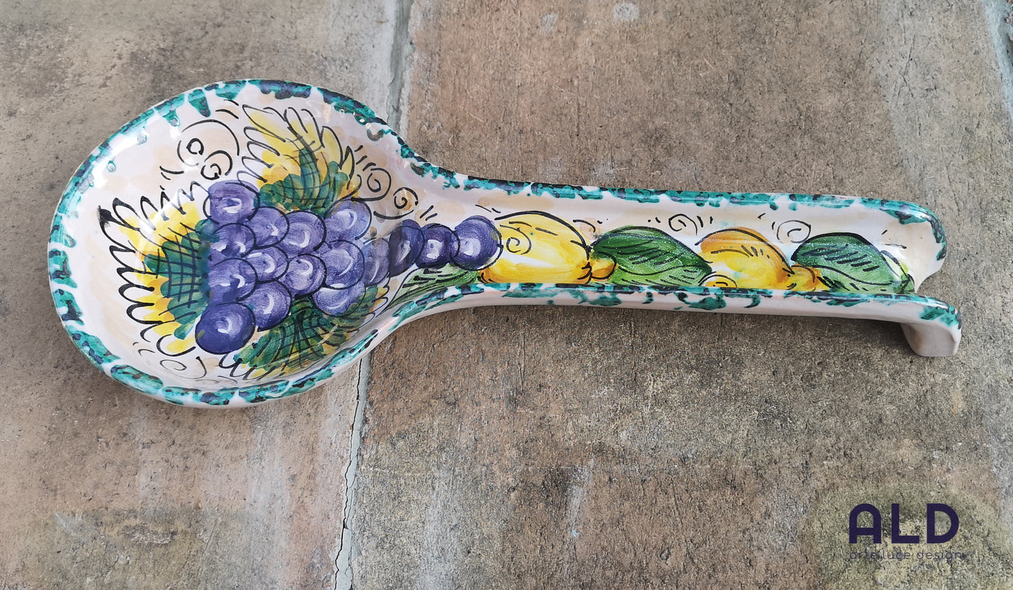 Poggia Mestolo in Ceramica di Caltagirone Porta Cucchiaio Decorazione da Cucina