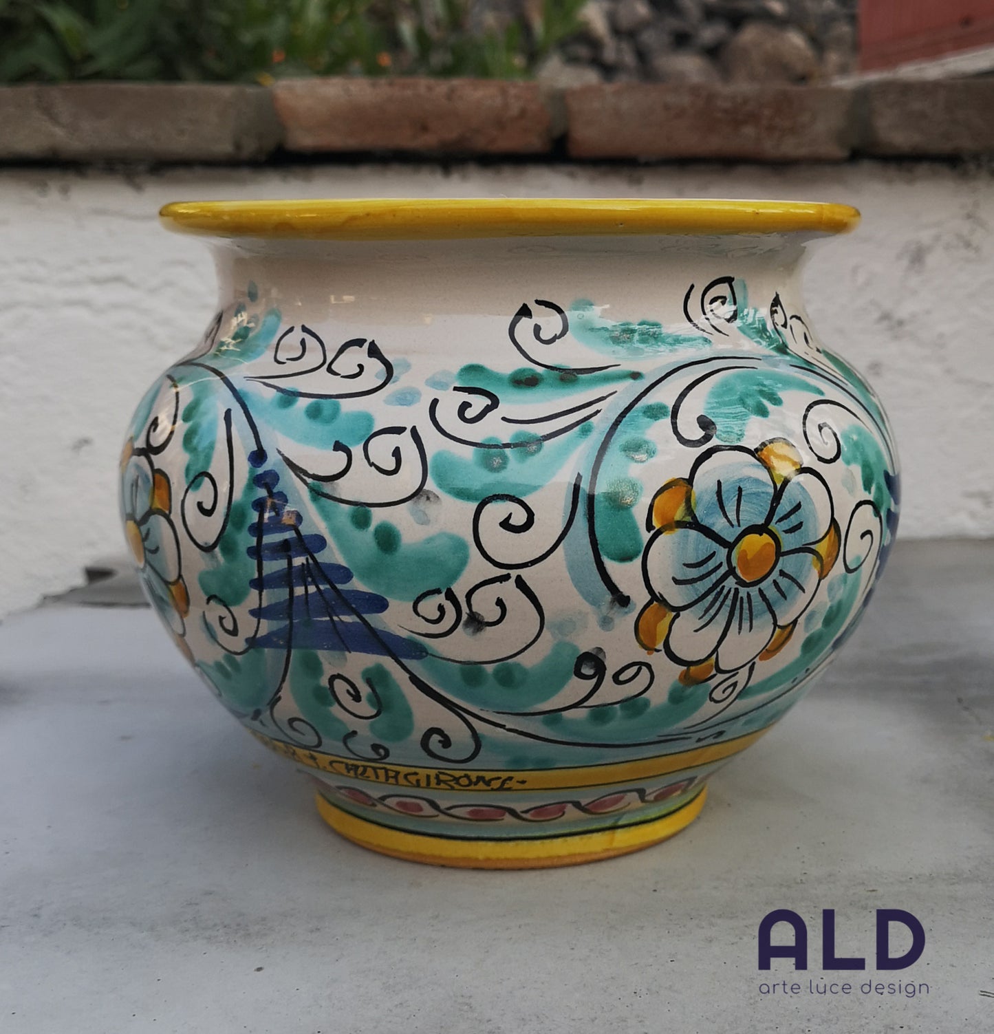 Vaso Caspo Cache-Pot in Ceramica di Caltagirone Porta Piante da Giardino