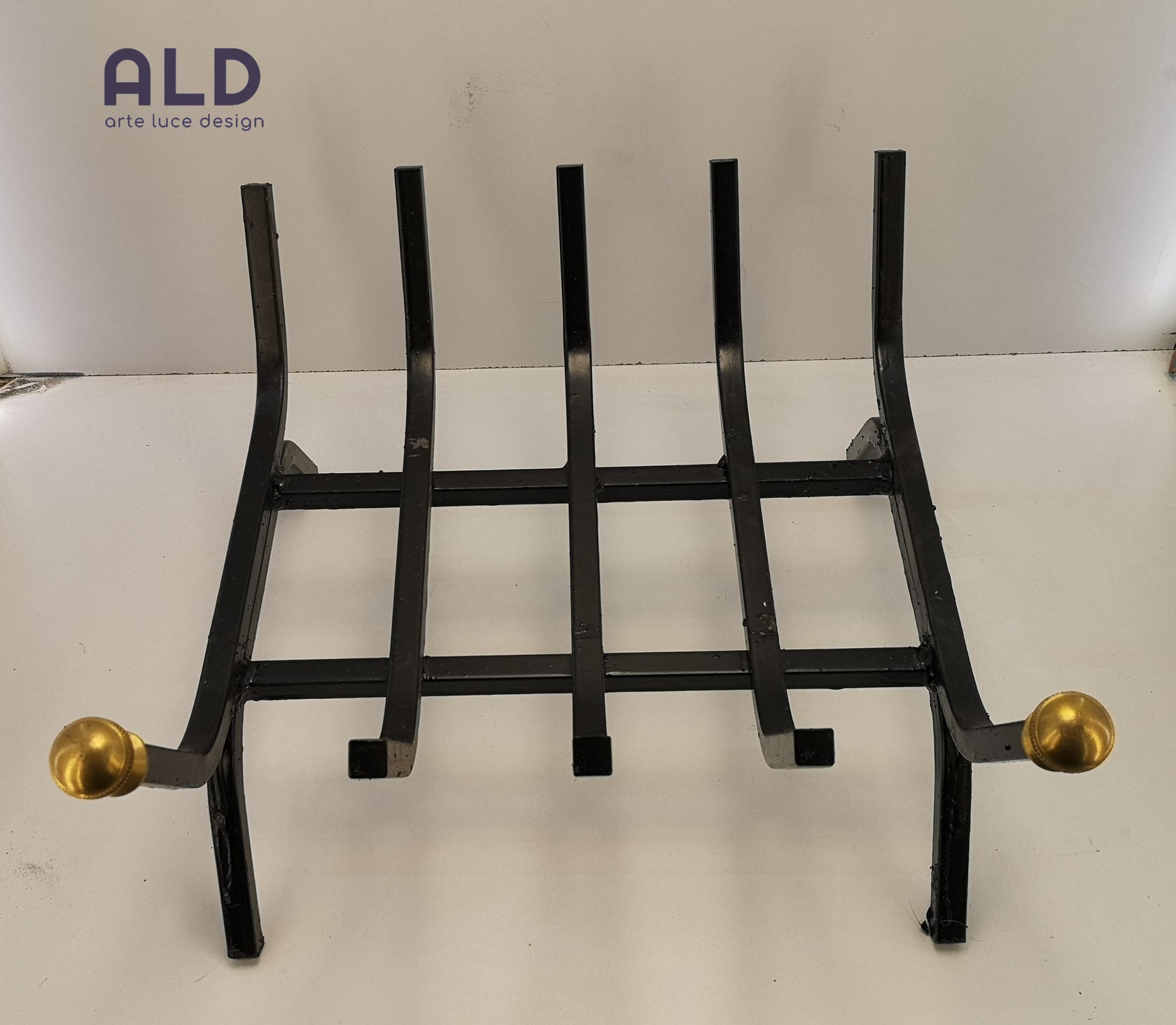 Brucialegna Porte-Bois Pour Cheminée en Fer Avec Poignées de Porte Laiton CM Brucialegna Porte-Bois Pour Cheminée en Fer Avec Poignées de Porte Laiton CM