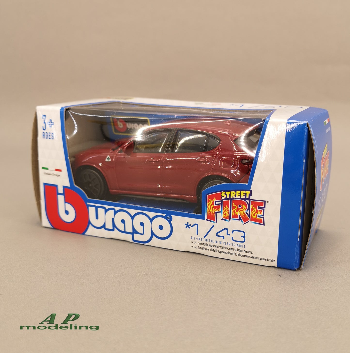 modellino auto 1:43 alfa romeo stelvio macchinina da collezione della bburago rosso