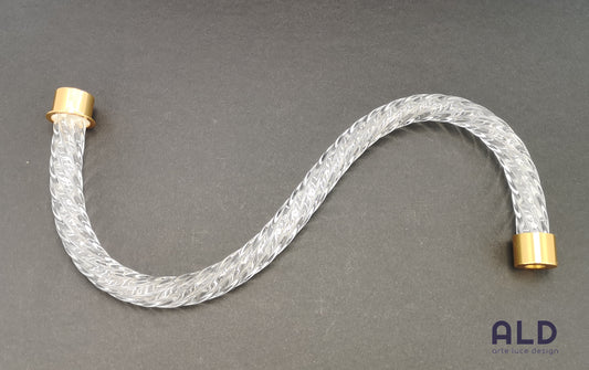 Ricambio per lampadario in vetro cristallo braccio boccolo oro 25cm 10"