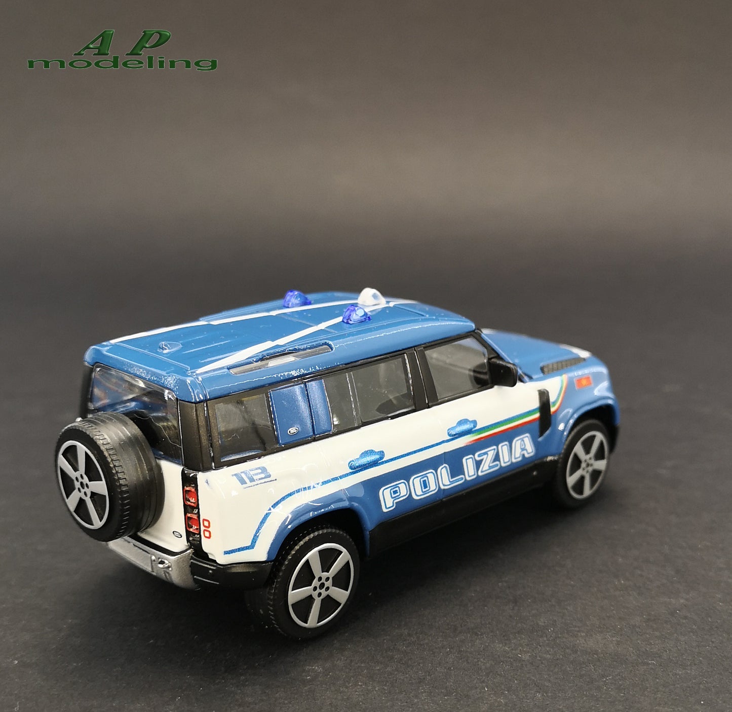 modellino auto 1/43 land rover defender 110 polizia suv fuoristrada bburago