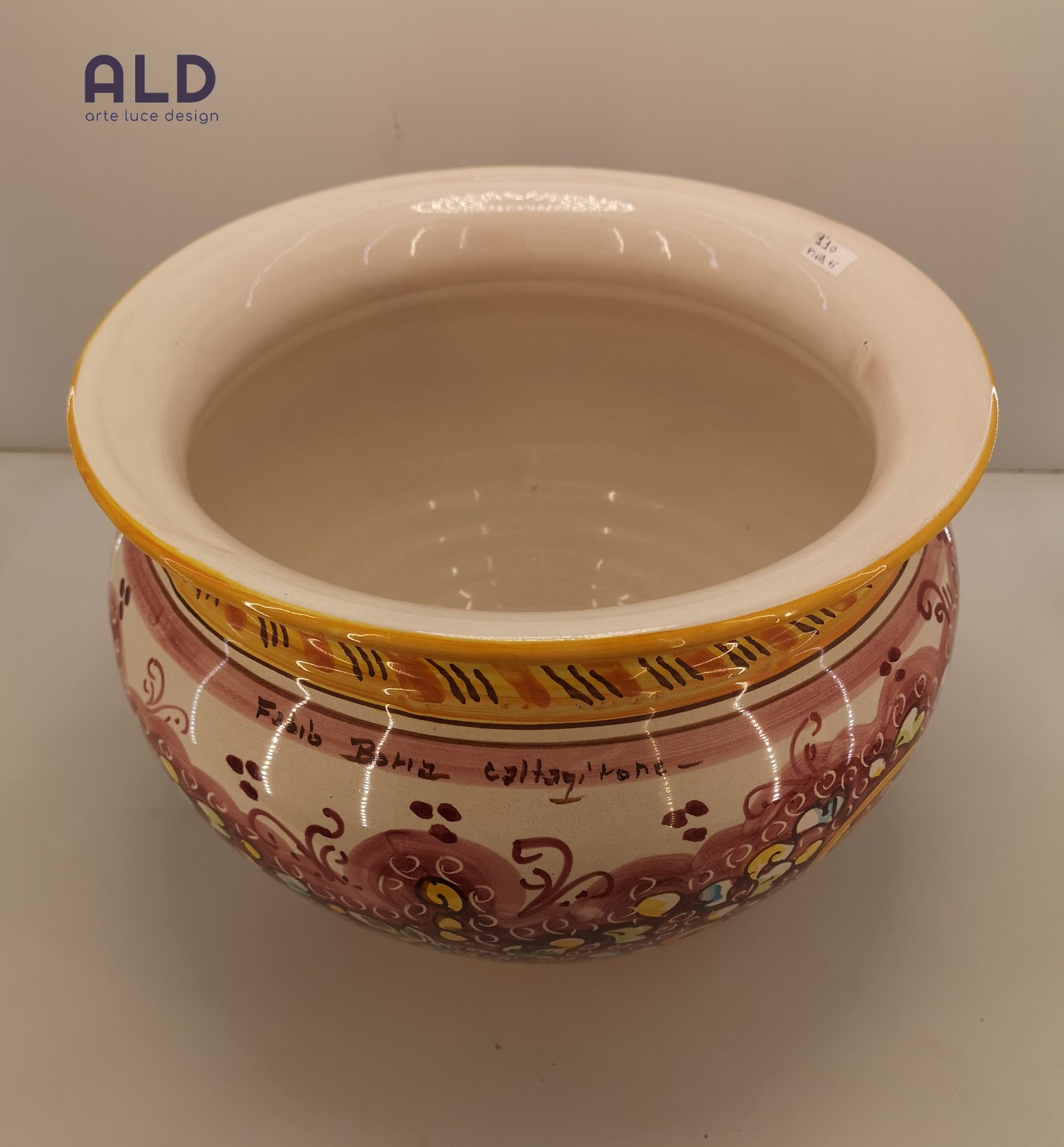 Vaso porta piante in ceramica di Caltagirone cachepot da giardino dipinto a mano