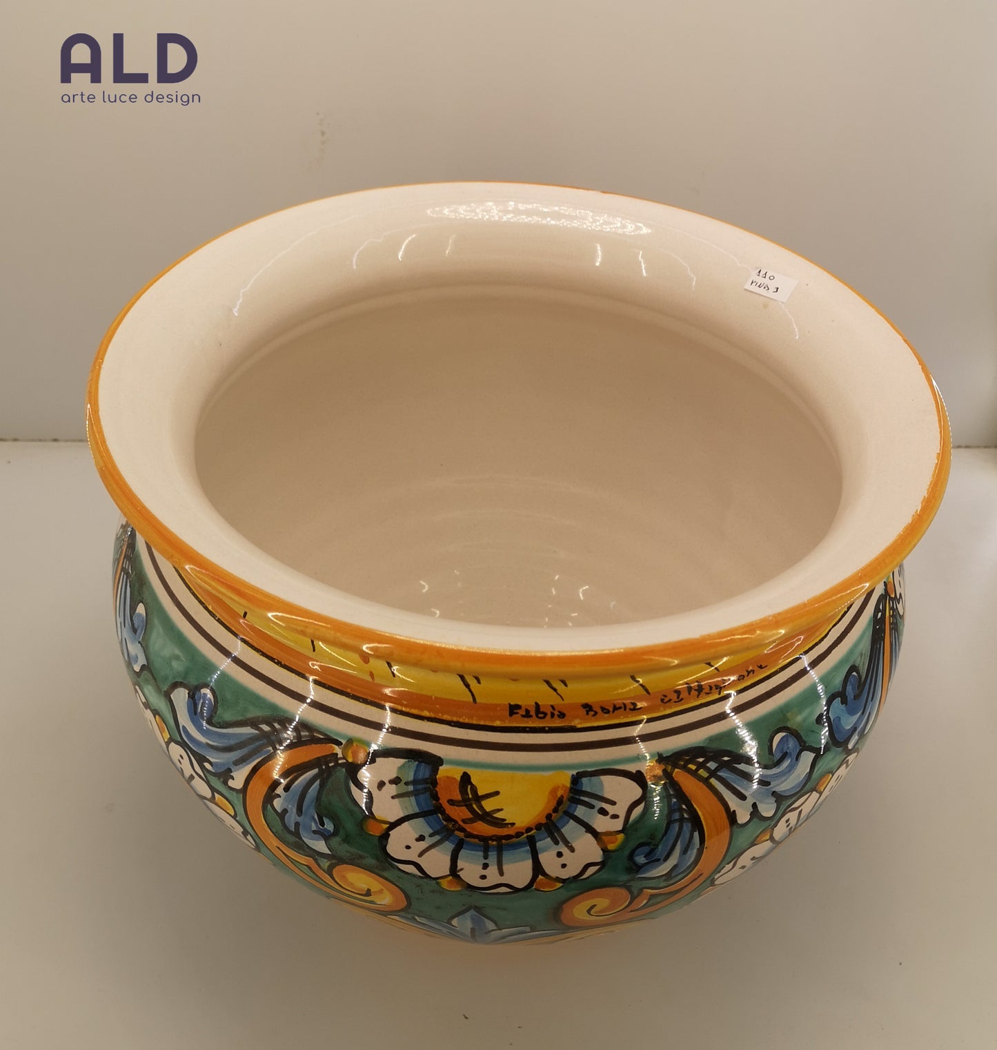 Vaso porta piante in ceramica di Caltagirone cachepot da giardino fantasia fiori