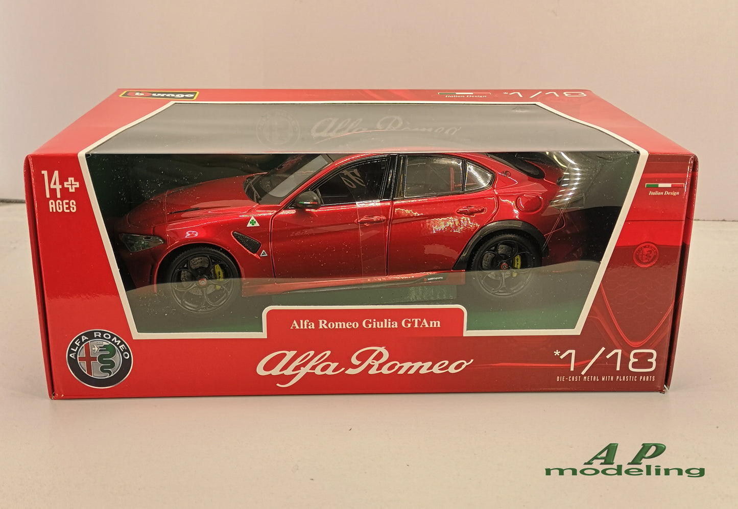 modellino auto scala 1/18 alfa romeo giulia GTAm modellini da collezione bburago