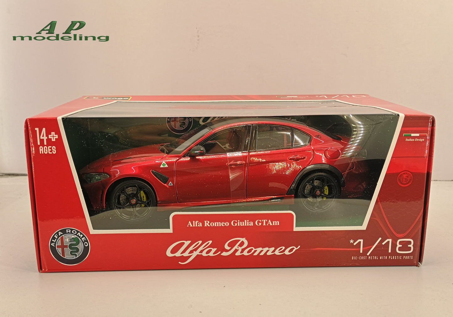 modellino auto scala 1/18 alfa romeo giulia GTAm modellini da collezione bburago