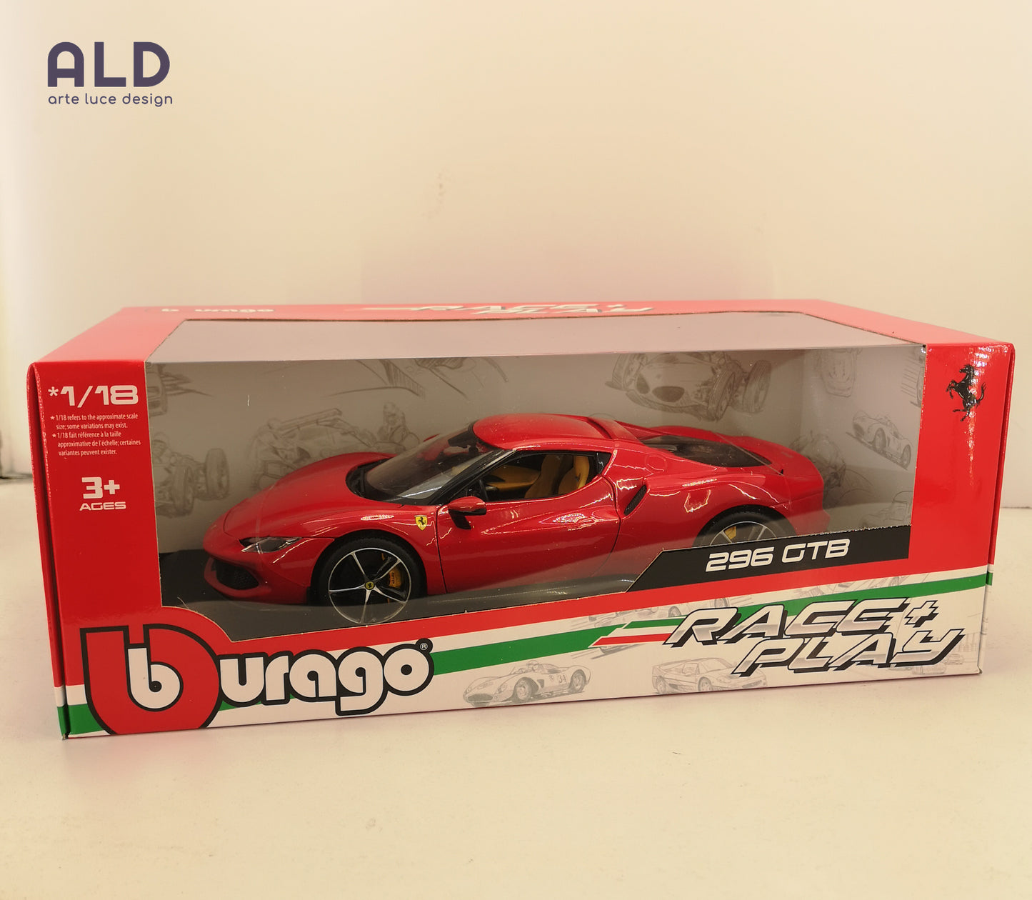 modellino auto scala 1/18 ferrari 296 gtb modellini da collezione bburago