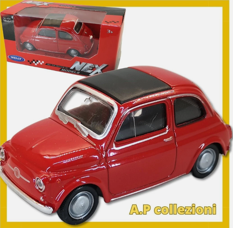 modellino auto scala 1/43 fiat 500 cinquecento macchinina modellini della welly