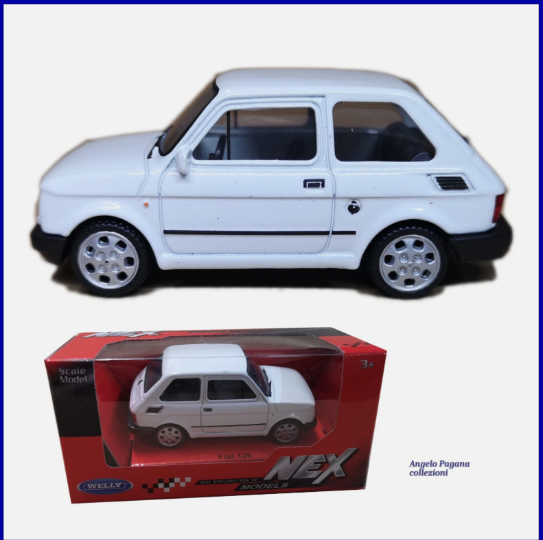 auto modellino 1:43 fiat 126 della welly nex modellini da collezione die cast bi