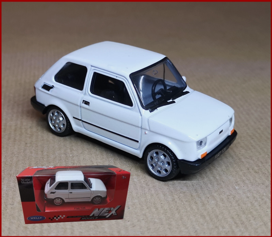 auto modellino 1:43 fiat 126 della welly nex modellini da collezione die cast bi