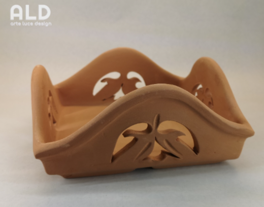 Portatovaglioli in terracotta grezza porta tovaglioli da cucina con decori