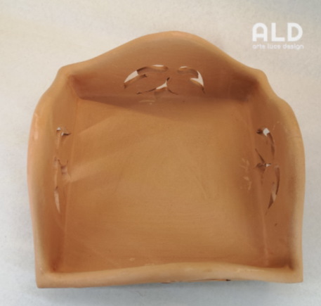 Portatovaglioli in terracotta grezza porta tovaglioli da cucina con decori