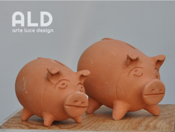 Salvadanaio terracotta maialino piccolo medio grande porcellino portamonete