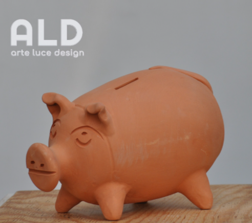 Salvadanaio terracotta maialino piccolo medio grande porcellino portamonete