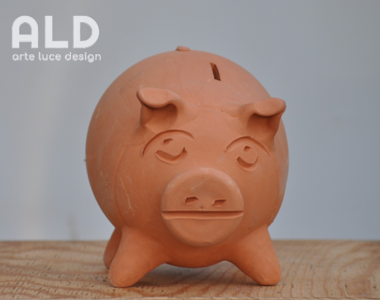 Salvadanaio terracotta maialino piccolo medio grande porcellino portamonete
