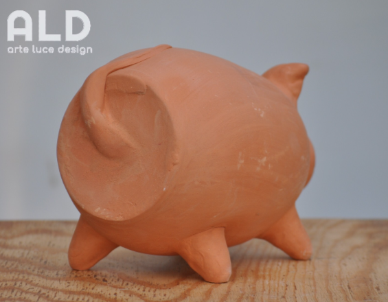 Salvadanaio terracotta maialino piccolo medio grande porcellino portamonete