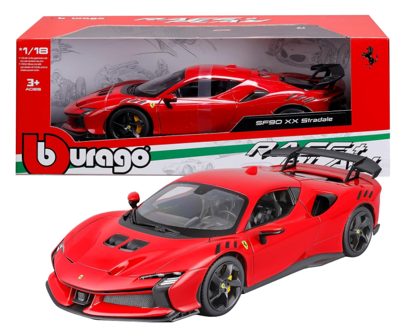 modellino auto 1/18 Ferrari sf90 xx stradale rossa modellini  collezione burago