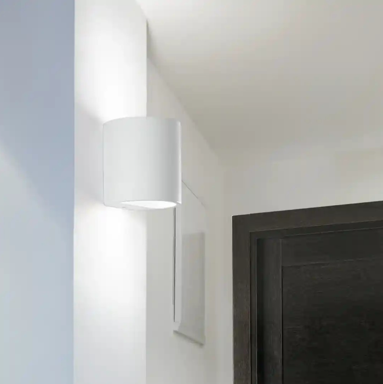 Applique da parete in gesso verniciabile da interno doppia emissione luce 1xG9