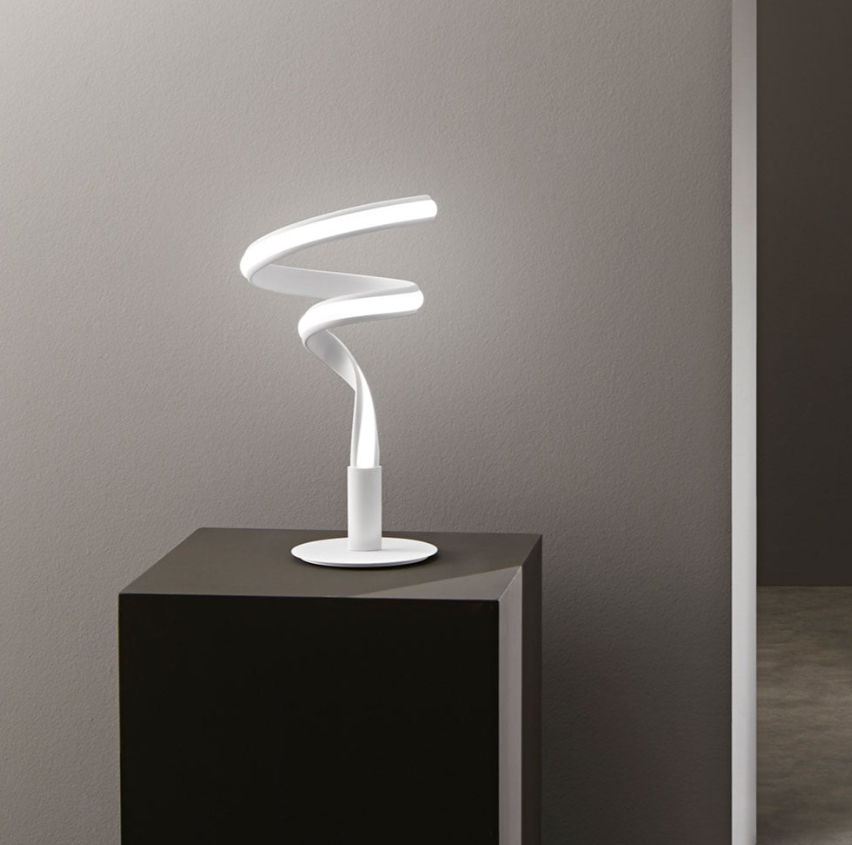 Lampada Led moderna in metallo bianco luce naturale 4000k per camera da letto