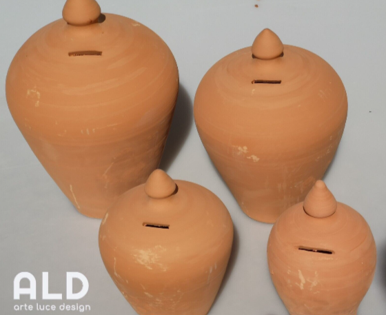 Salvadanaio vintage in Terracotta Portamonete Artigianale Altezza 24cm