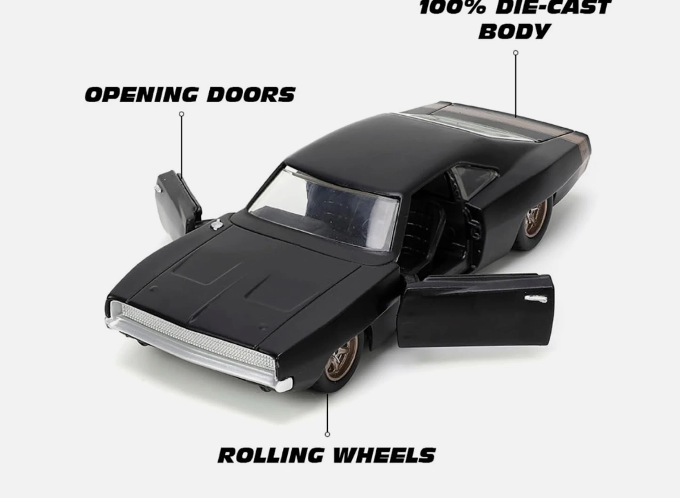 modellino auto scala 1:32 1968 Dodge Charger Widebody 25 anni Fast & Furious della Jada Toys