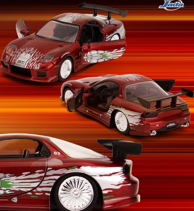 modellino auto scala 1:32 Dom's Mazda RX-7  25 anni Fast & Furious di Jada Toys