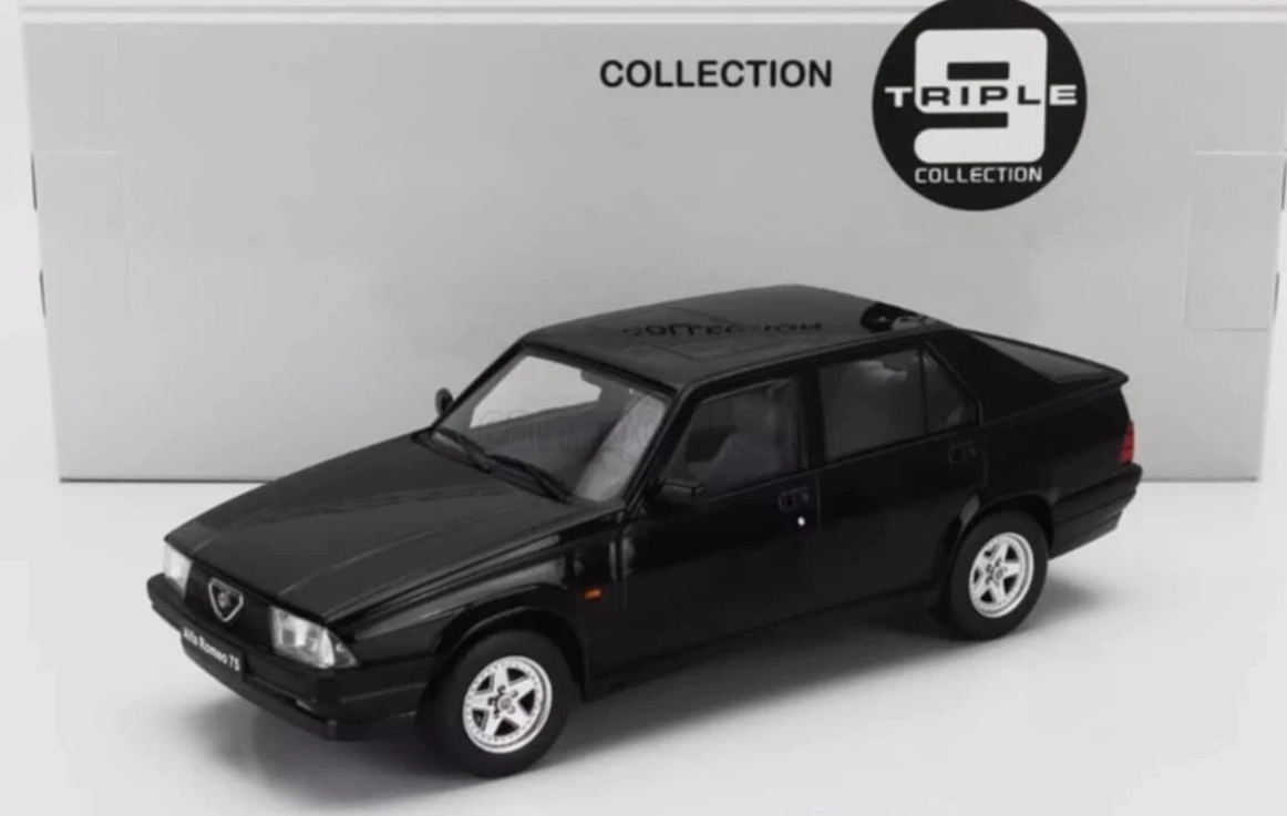 modellino auto 1/18 alfa romeo 75 del 1991 nera modellini diecast triple9