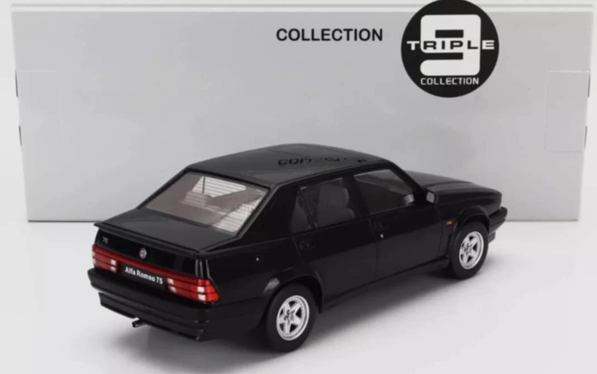 modellino auto 1/18 alfa romeo 75 del 1991 nera modellini diecast triple9