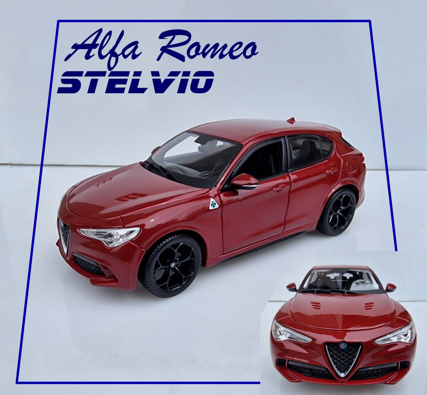 auto modellino 1:24 alfa romeo Stelvio quadrifoglio bburago modello statico 1/24